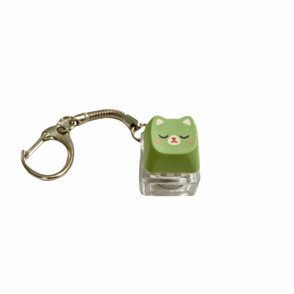 Cute Cat Keycap Keychain – Fidget Clicker Button Keychain Novelty Keychain PLUSH Single key -Style A-