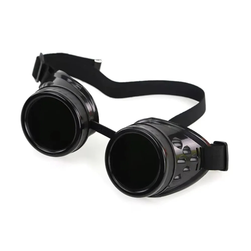 Vintage Steampunk Goggles – Unisex Retro Cosplay Eyewear Steampunk Goggles PLUSH Black