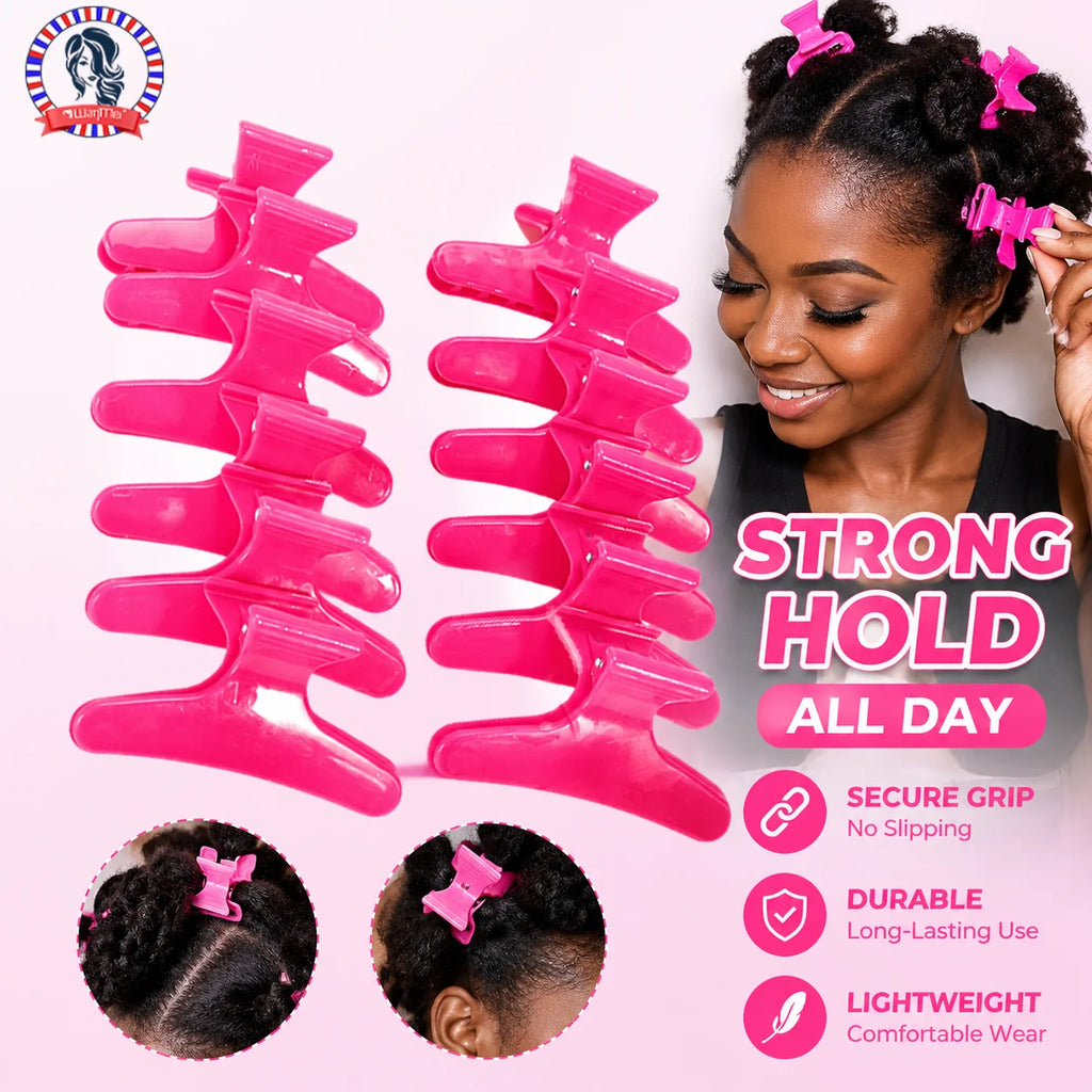 12-Pack Butterfly Hair Claw Clips – Salon Sectioning Tool Hair Sectioning Clips PLUSH
