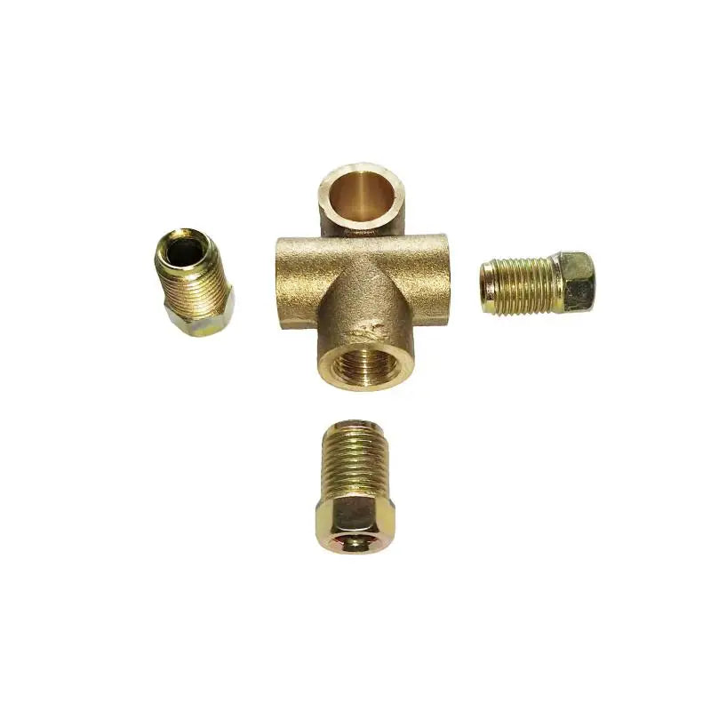 3-Way Tee Connector M10 3/16" Metric Brake Clutch Pipe Fitting Brake Pipe Fitting PLUSH