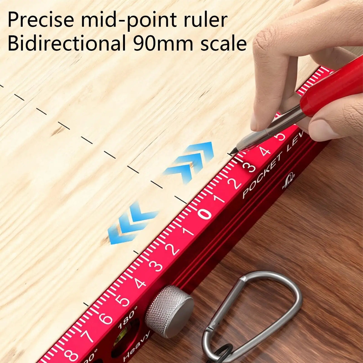 Aluminum Precision Woodworking Ruler – Inch & Metric T-Track Slide Woodworking Measuring Ruler PLUSH