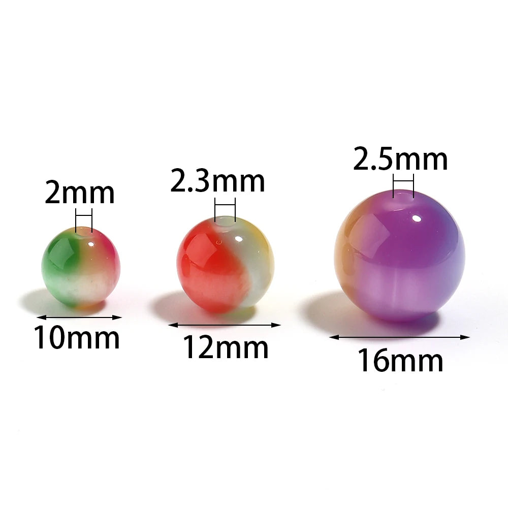 Cat Eye Round Resin Beads 10–16mm | DIY Jewelry Spacers Resin Spacer Beads PLUSH