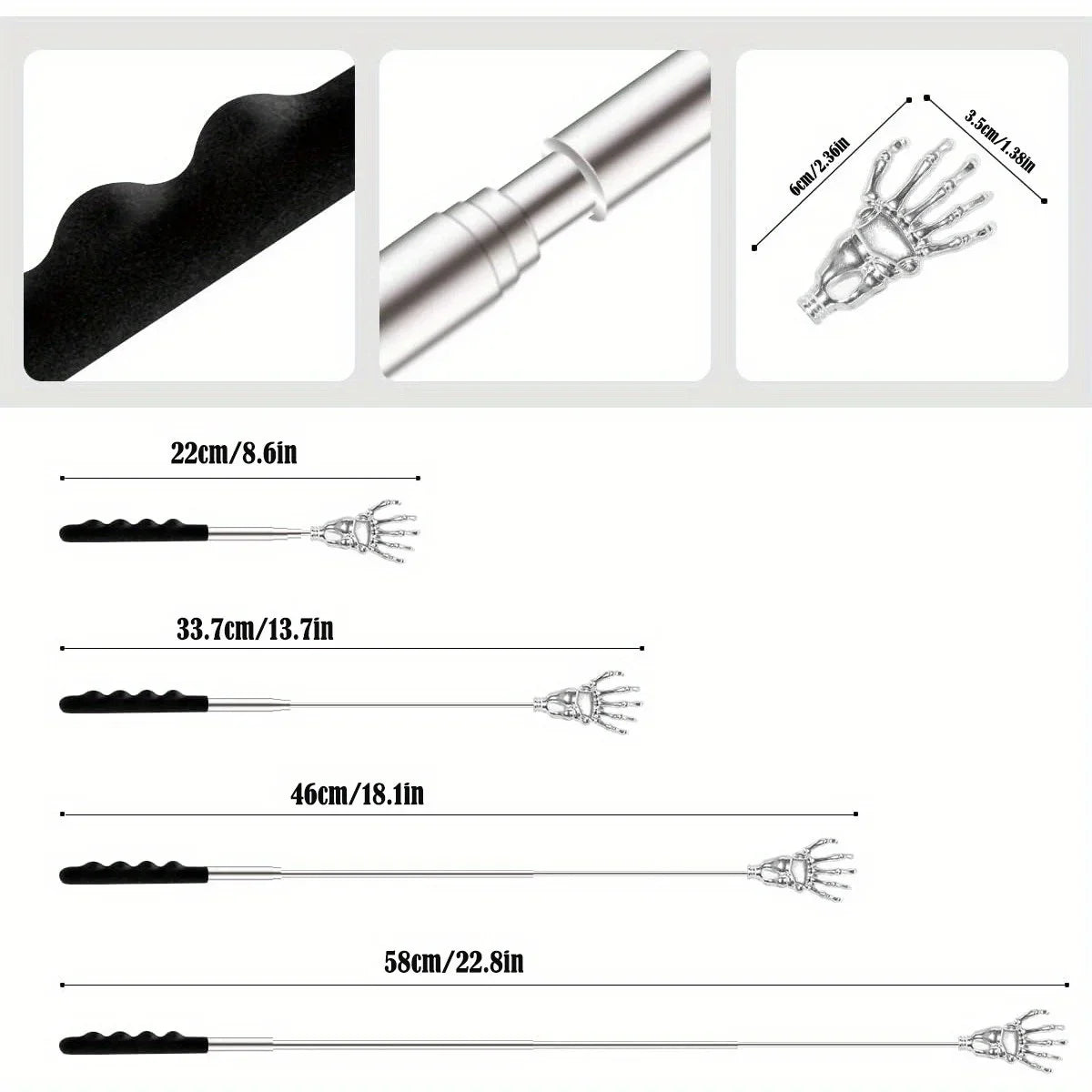 Telescopic Back Scratcher – Extendable Metal Claw Massager Back Scratcher Tool PLUSH
