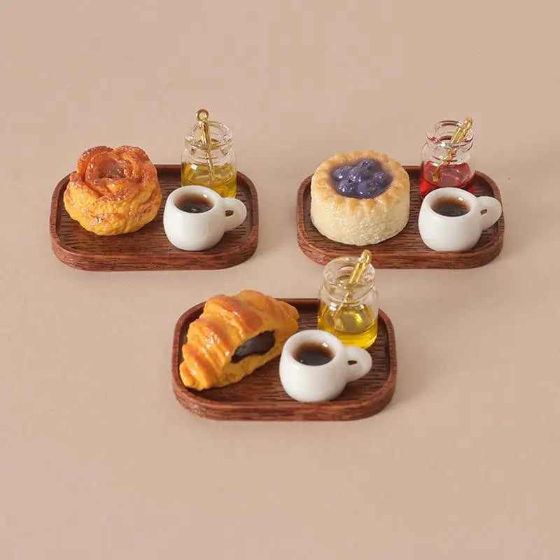 Miniature Fast Food Set 1:12 Scale Dollhouse Resin Props Dollhouse Accessory Set PLUSH