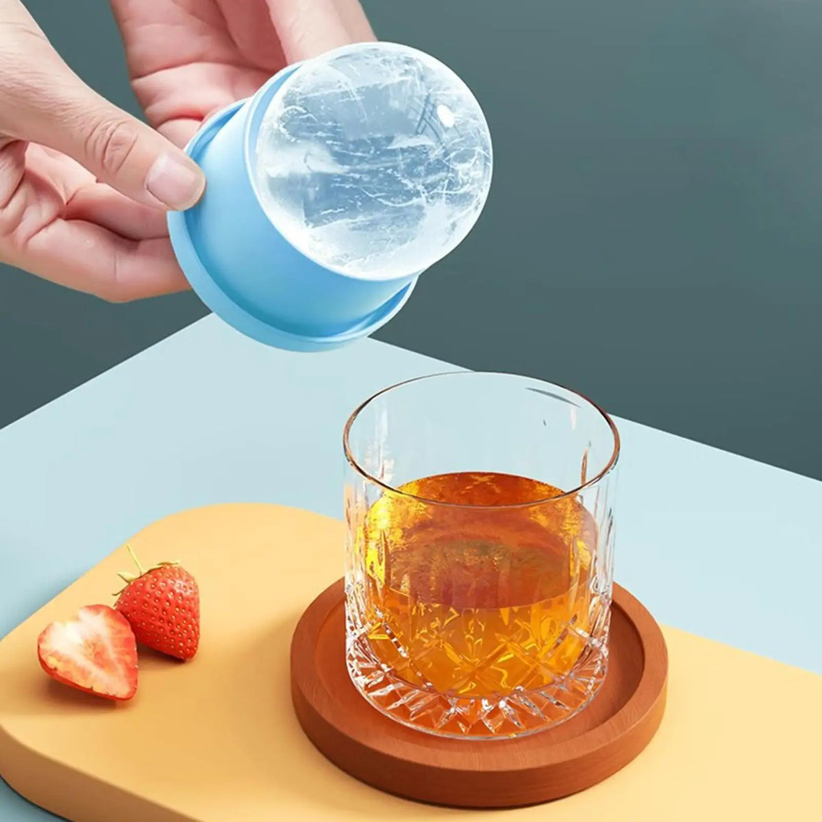 Silicone Ice Ball Maker Mold – Large Round Sphere Ice Cube Tray Ice Ball Mold PLUSH