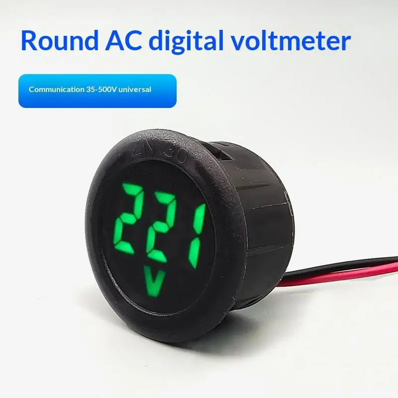 Round Digital DC Voltmeter 4-100V LED – Car Motorcycle Monitor Digital Voltmeter PLUSH