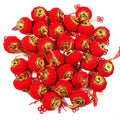 Mini Red Flocking Lanterns Chinese New Year DIY Decor 16-30pcs DIY Craft Decoration PLUSH 3.8cm x 30pcs