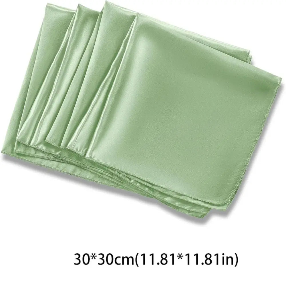10pcs Satin Dinner Napkins 30x30cm – Soft Reusable Table Napkins Cloth Dinner Napkins PLUSH