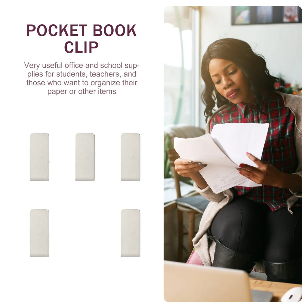 5-Pack Stainless Steel Multi-Function Metal Cash & File Clips Metal Organizer Clips PLUSH
