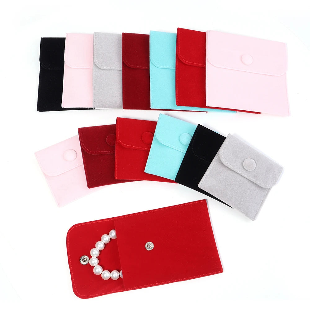 Velvet Snap Button Jewelry Pouch – Rings, Earrings & Gifts Jewelry Packaging Pouch PLUSH