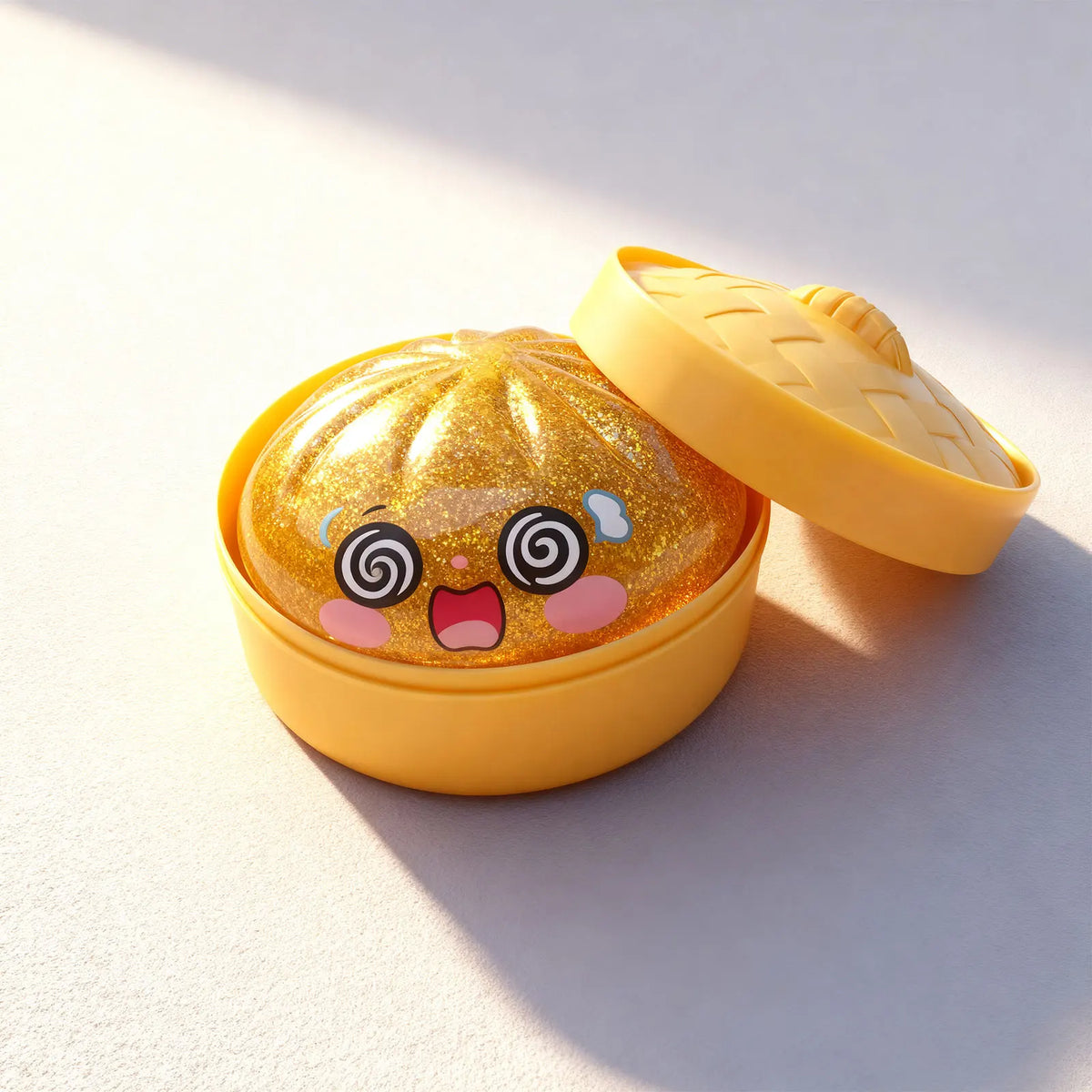 Glitter Dumplings Squishy Toy with Steamer | Slow Rise Fidget Squishy Fidget Toy PLUSH F