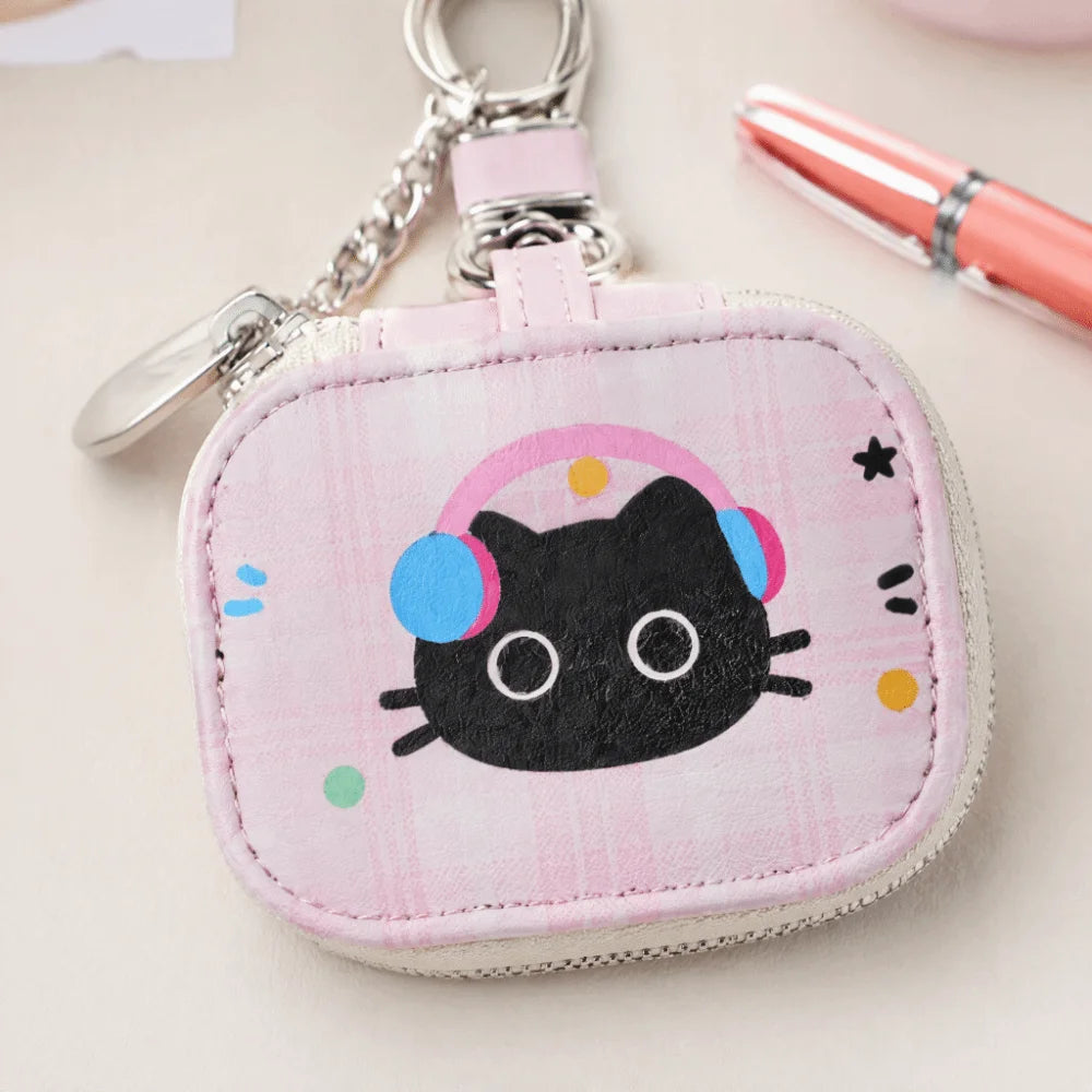 Cartoon Mini Key Pouch with Chain – Cute PU Leather Bag Mini Key Pouch PLUSH