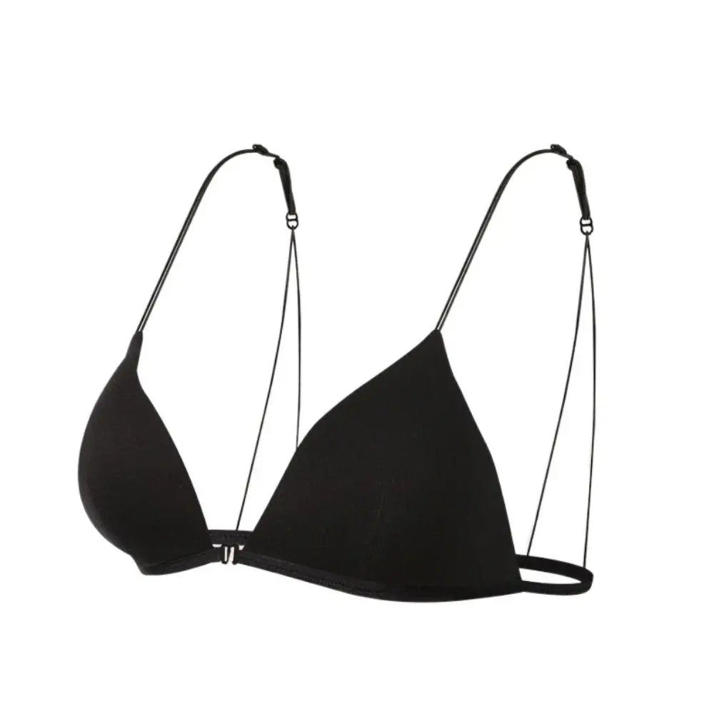 Women's Triangle Wireless Push-Up Bra – French Style Thin Straps Wireless Push-Up Bra PLUSH