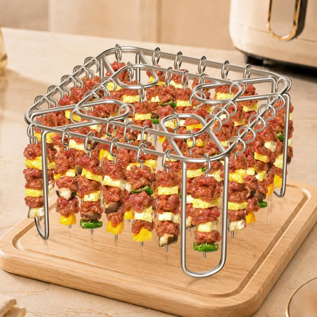 Vertical Air Fryer Skewer Rack – 316 Steel + 40 Skewers Air Fryer Skewer Rack PLUSH