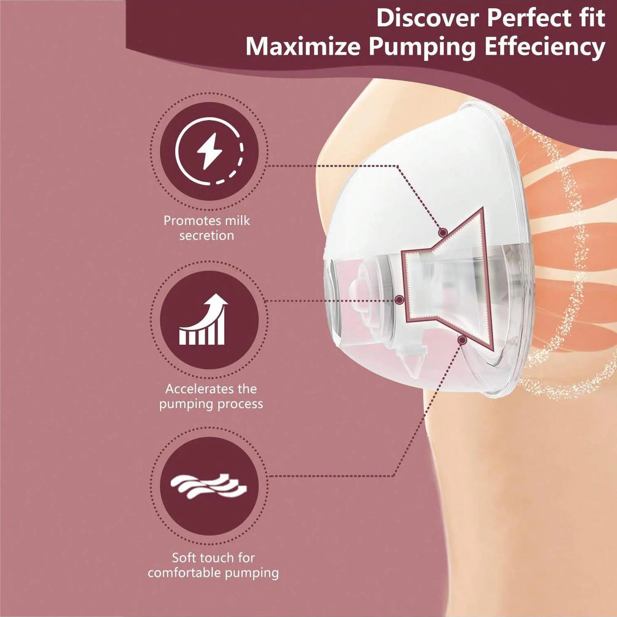 Silicone Breast Flange Inserts – Fits Momcozy Spectra Medela 24mm Breast Pump Accessory PLUSH