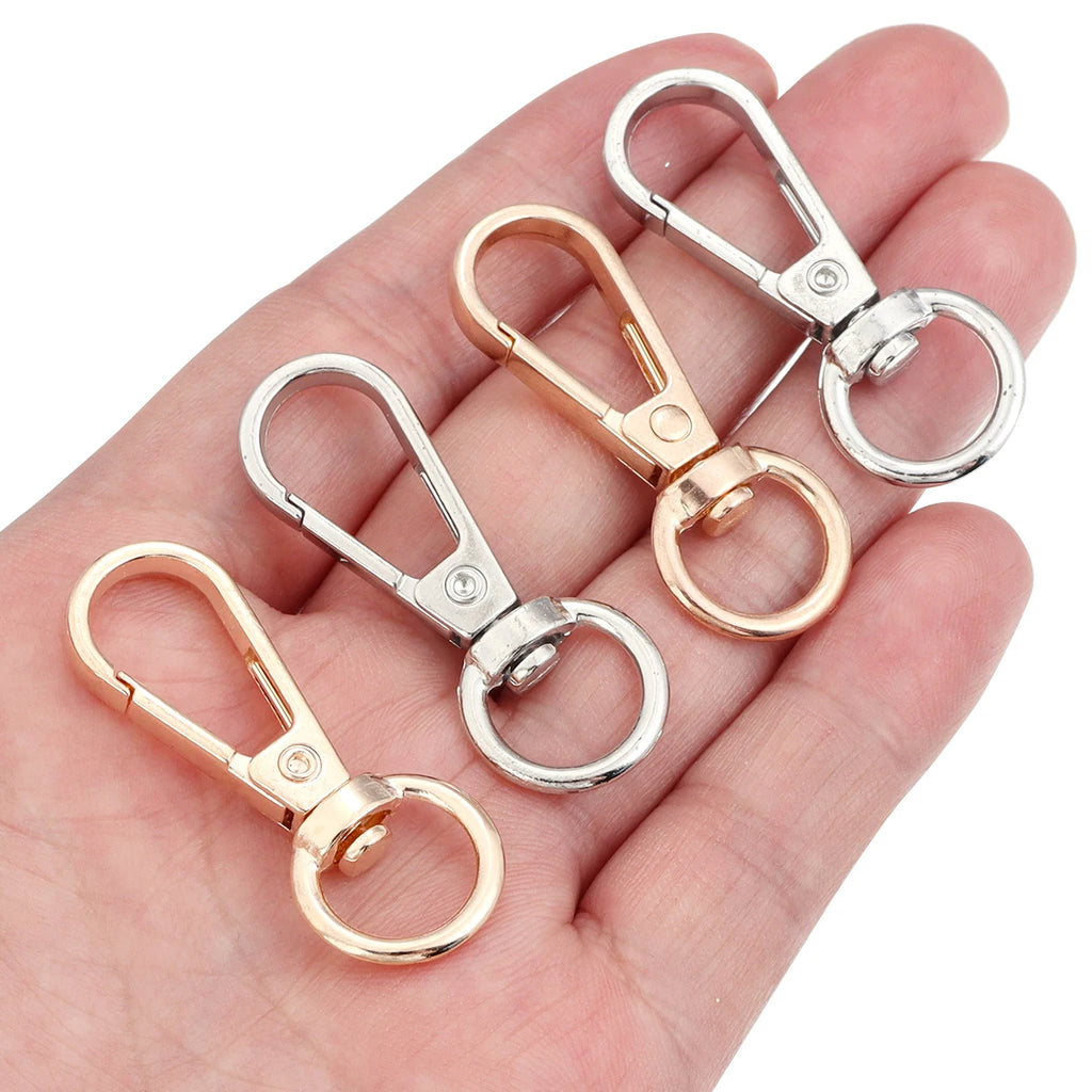 10pcs Metal Swivel Lobster Clasp Snap Hook Key Rings – Gold Jewelry Clasp Findings PLUSH