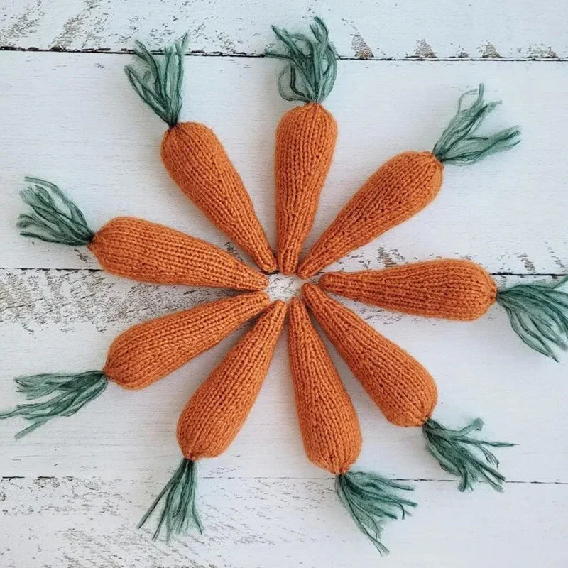 Handmade Yarn Carrot Newborn Photography Props | Baby Decor Newborn Photo Prop PLUSH