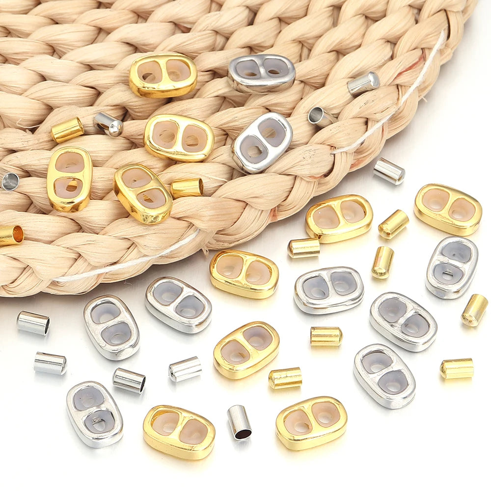 Copper Double Hole Adjustment Clasp Beads & End Caps – 4-8 Sets Jewelry Findings Clasp PLUSH
