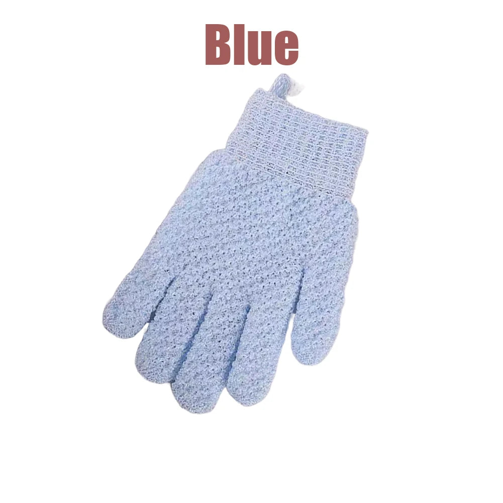 Nylon Exfoliating Bath Gloves – Body Scrubber Shower Mitts Exfoliating Bath Gloves PLUSH Blue 4PCS