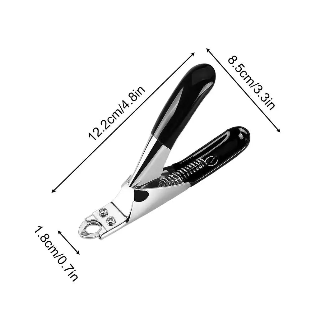 Stainless Steel Pet Nail Clipper for Dogs & Cats – 2-in-1 Pet Nail Clipper PLUSH Black