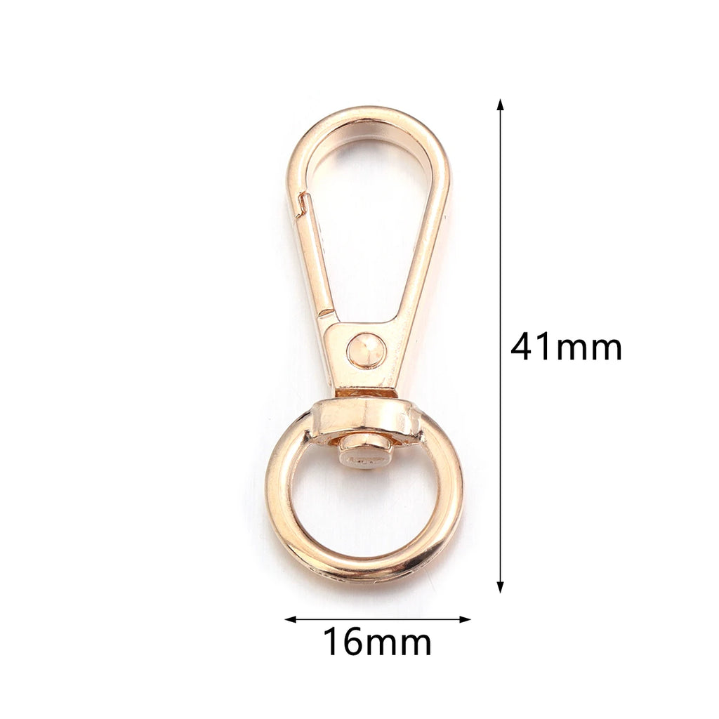 10pcs Metal Swivel Lobster Clasp Snap Hook Key Rings – Gold Jewelry Clasp Findings PLUSH