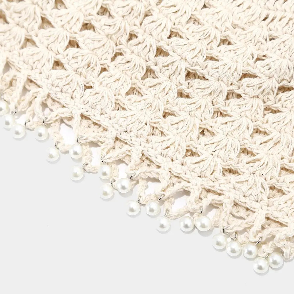 Bohemian Crochet Knitted Hat with Beads & Tassels Crochet Knitted Hat PLUSH
