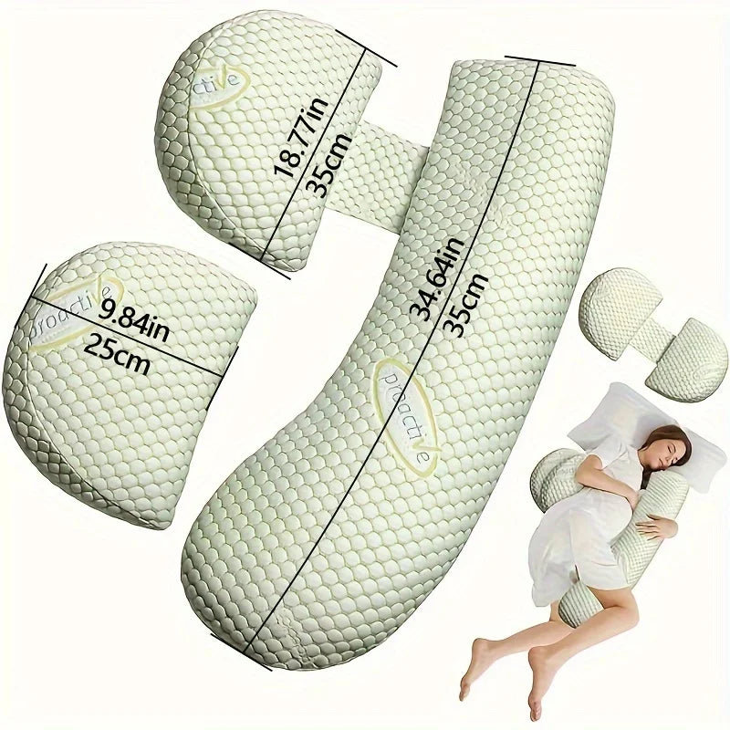 U-Shape Pregnancy Pillow | Soft Full Body Side Sleeper Support Pregnancy Body Pillow PLUSH
