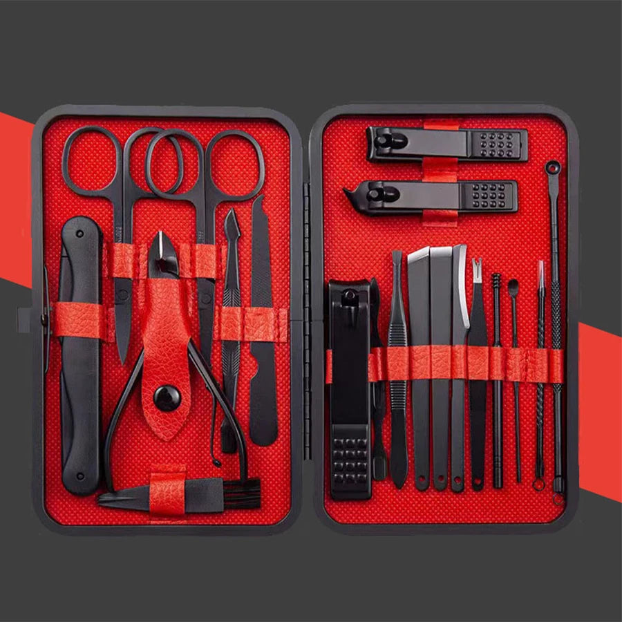 Stainless Steel Manicure Set – 7–24 Piece Nail Clipper Kit Manicure Nail Kit PLUSH 20 PCS SET