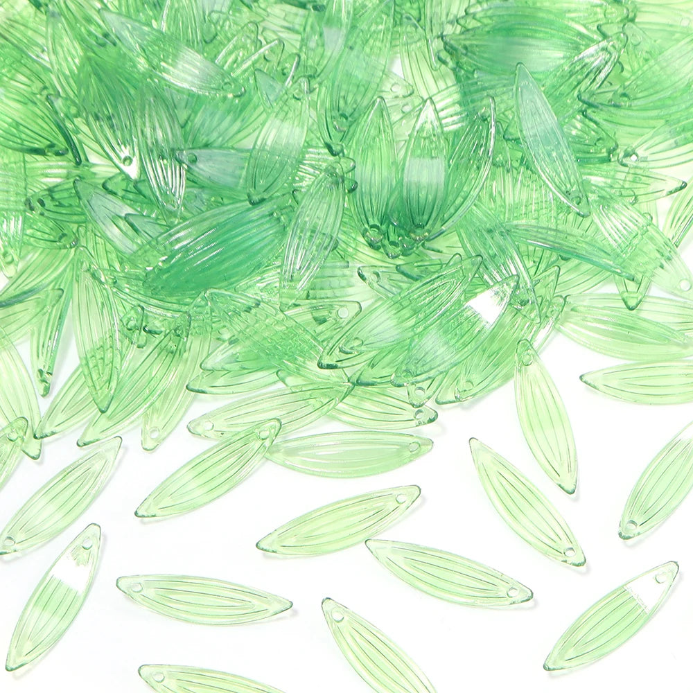 Green Leaf Acrylic Spacer Beads 50-200pcs | DIY Jewelry Making Acrylic Spacer Beads PLUSH 04 x 200pcs