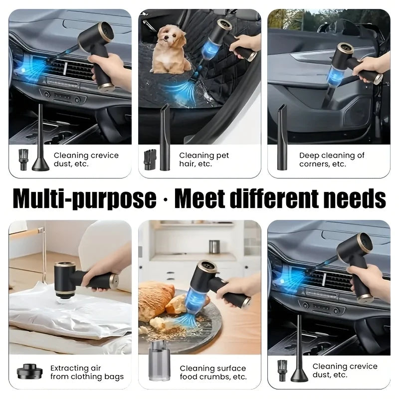 Cordless Handheld Vacuum – Blow & Suction, USB Rechargeable Mini Handheld Vacuum Cleaner PLUSH