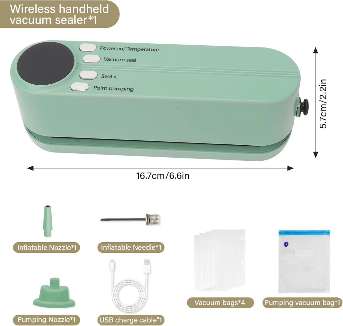 USB Mini Vacuum Sealer Machine with Pump & Bags – Food Storage Vacuum Sealer Machine PLUSH Light Grey