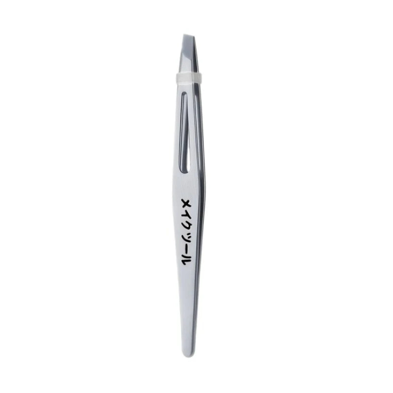 Stainless Steel Slant Tip Eyebrow Tweezers | Facial Grooming Eyebrow Tweezers PLUSH Silvery
