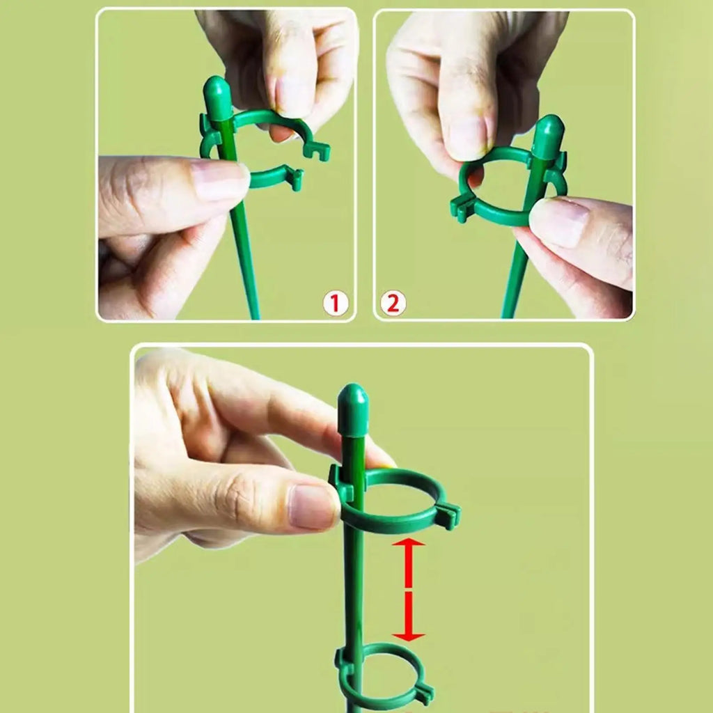 10pcs Adjustable Plant Support Stakes & Flower Grow Clips Plant Support Stakes PLUSH