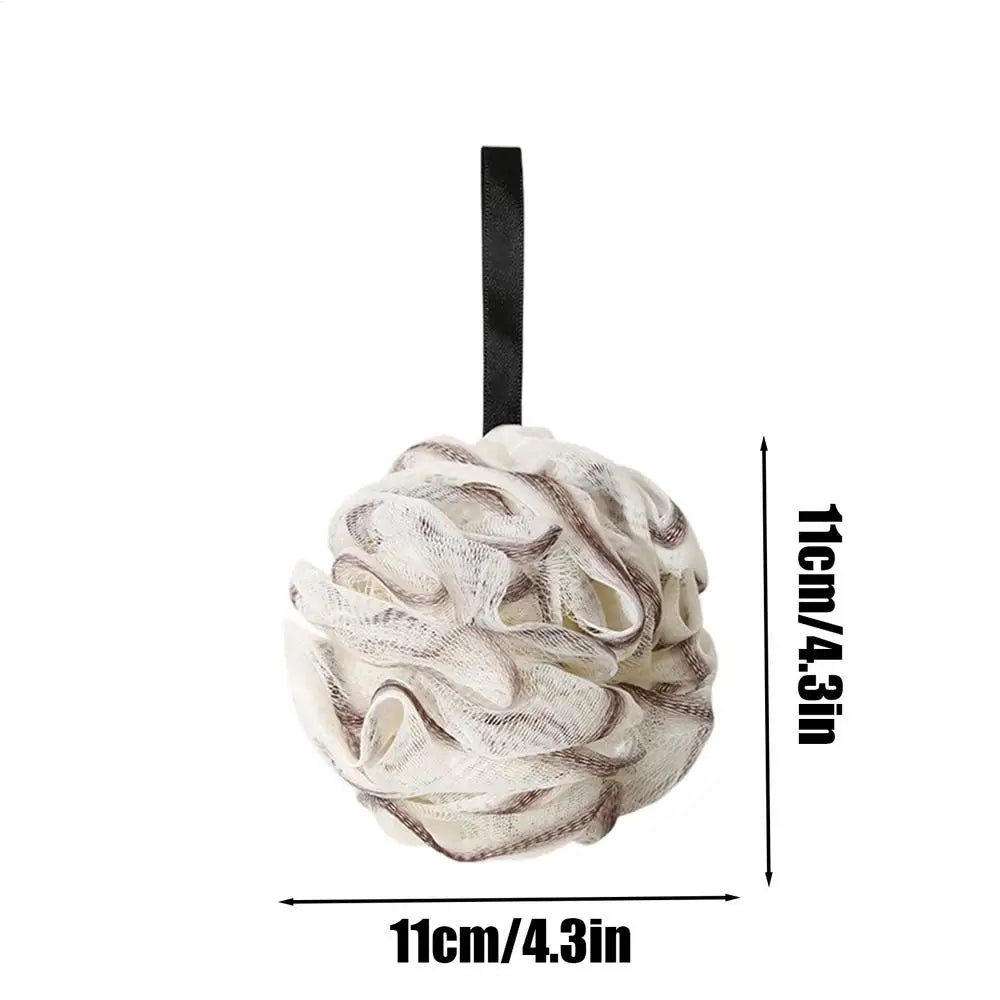 Loofah Mesh Bath Sponge Body Scrubber | Rich Lather Shower Ball Bath Loofah Sponge PLUSH Brown 1PC