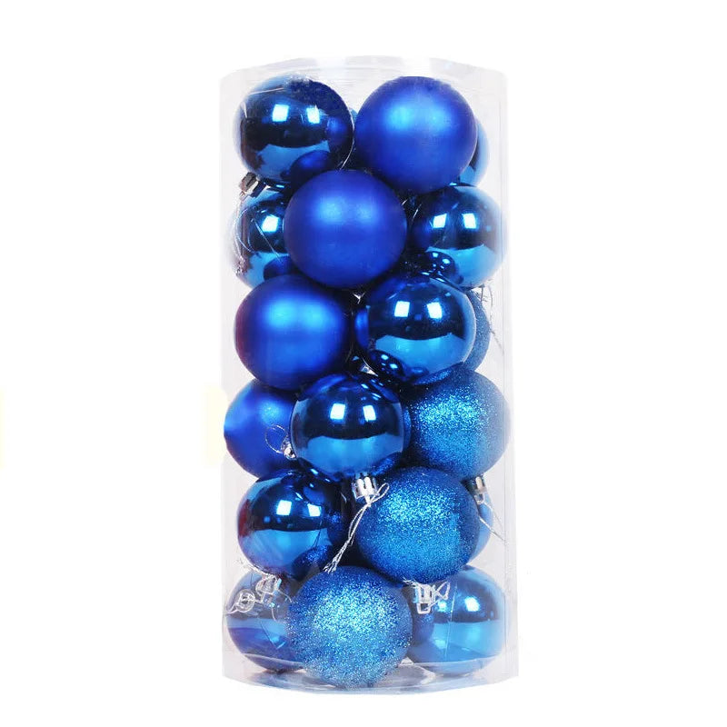 Mini Shatterproof Christmas Ball Ornaments – 24pcs Set Christmas Ornament Set PLUSH Blue 3Set