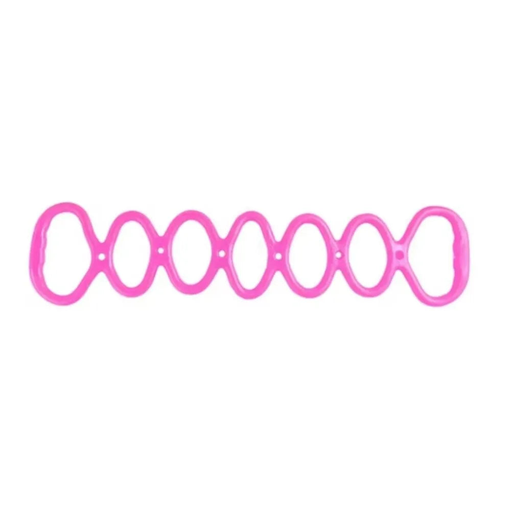 7-Hole Silicone Stretch Resistance Band – Portable Fitness Resistance Band PLUSH Rose Red