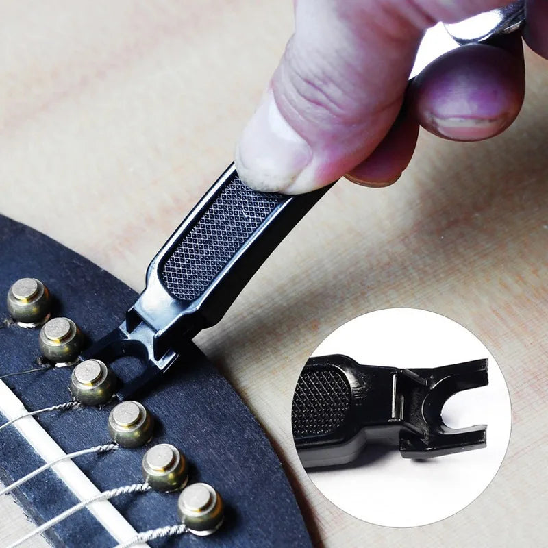 3-in-1 Guitar String Winder, Cutter & Pin Puller – Black Guitar Maintenance Tool PLUSH