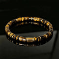 Golden Tube Bead Stone Stretch Bracelet Blue Yellow Unisex Stone Stretch Bracelet PLUSH Yellow
