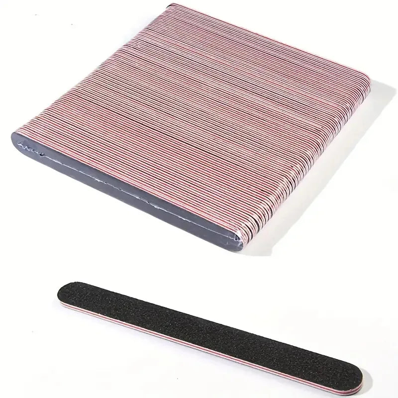 Professional Double-Sided Nail Files 100/180 Grit – 10 or 50pc Nail Files PLUSH