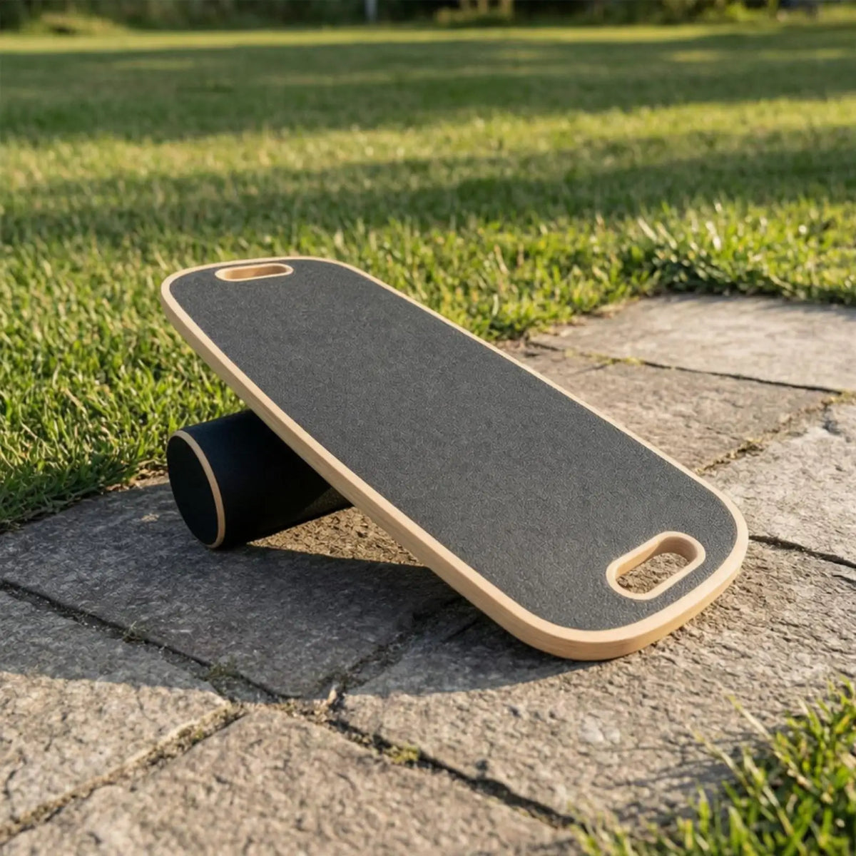 Wood Balance Board with Cylinder Roller – Core Fitness Training Balance Training Board PLUSH