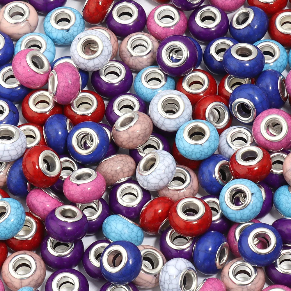 20pcs 14mm Colorful Large Hole Resin Spacer Beads – DIY Jewelry Resin Spacer Beads PLUSH