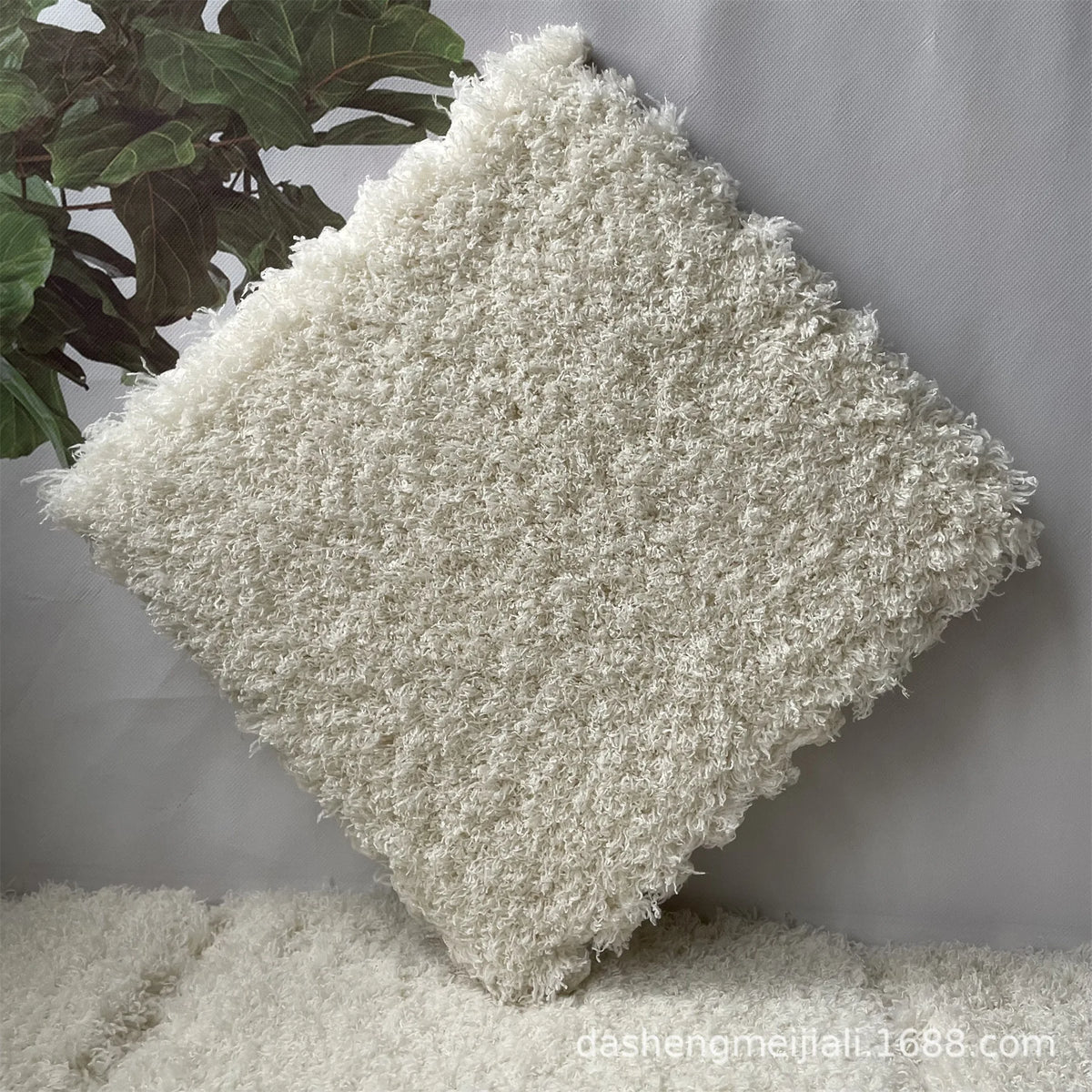 Interlocking Puzzle Mat – Thick Plush Soft Floor Tiles for Home Interlocking Floor Mat PLUSH Beige 10PCS