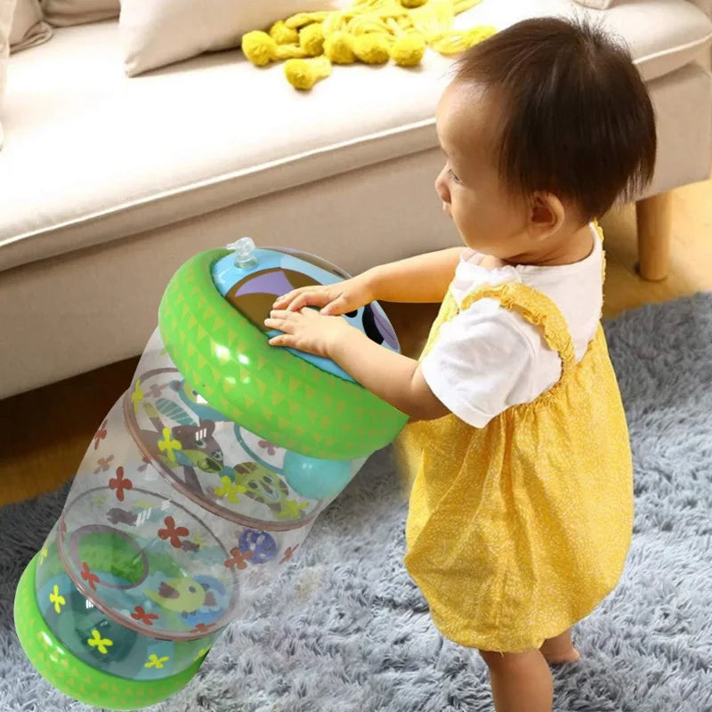 PVC Inflatable Roller Rattle Toy for Babies & Toddlers 0–3Y Inflatable Baby Toy PLUSH