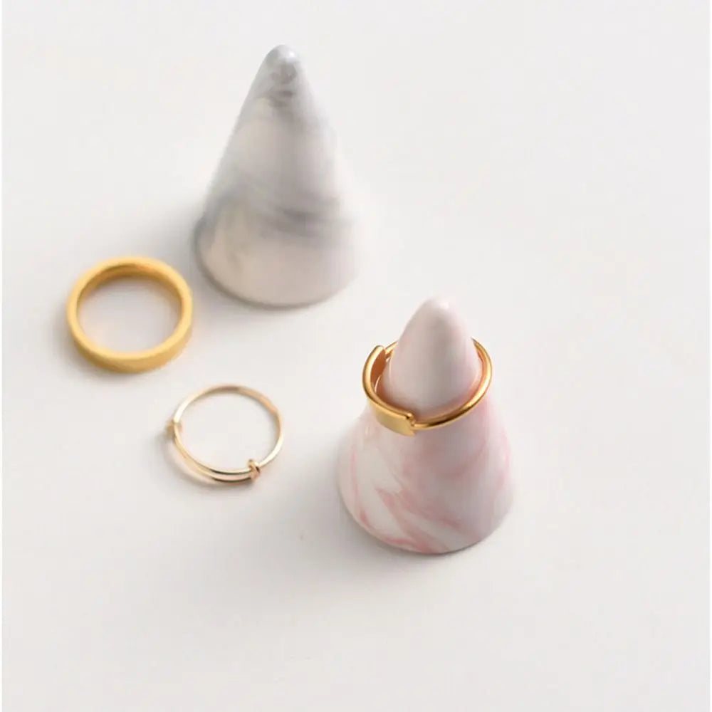Ceramic Marble Ring Display Stand | Nordic Jewelry Holder Ring Display Stand PLUSH