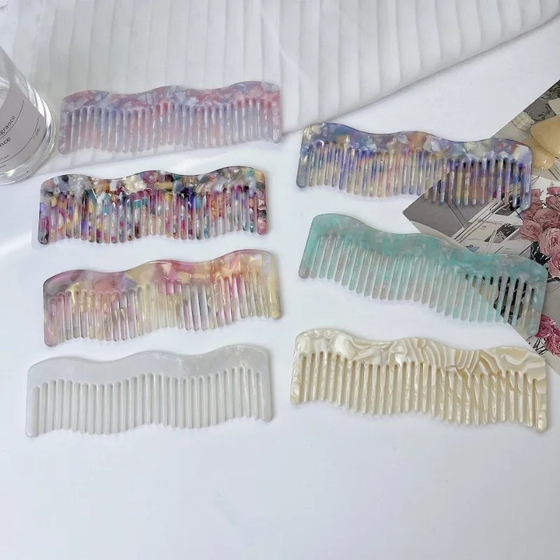 Wavy French Acetate Hair Comb – Anti-Static & Portable Acetate Hair Comb PLUSH