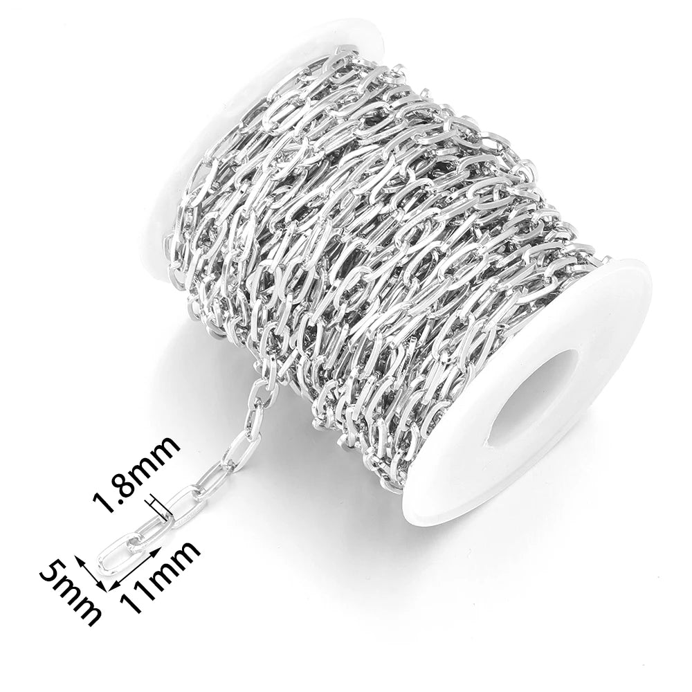5 Yards Aluminum Cable Chain Gold Silver – DIY Jewelry Making Jewelry Chain PLUSH Silver 1.8mm