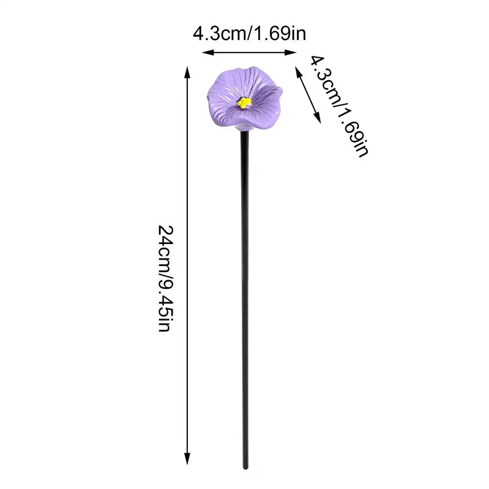Resin Flower Bee & Butterfly Watering Station with Stake Garden Pollinator Feeder PLUSH Purple