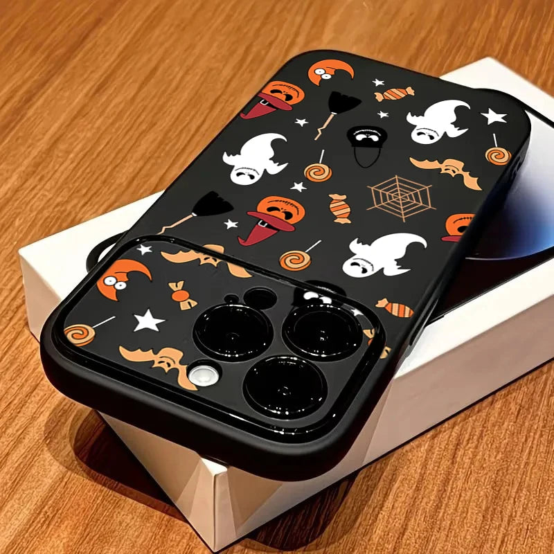 Halloween Cartoon iPhone Case – Shockproof Pumpkin Ghost Cover iPhone Phone Case PLUSH -3 iPhone17