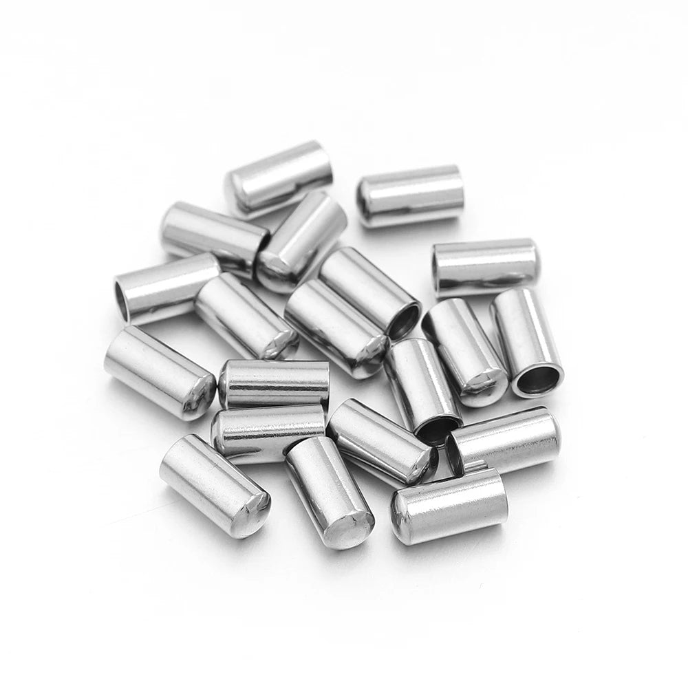 Stainless Steel Crimp Cord End Caps DIY Jewelry – 10/20pcs Jewelry Findings PLUSH Steel 3mm 20pcs
