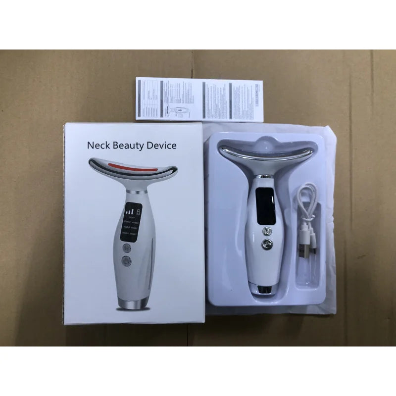 7-Color LED Light Therapy Face & Neck Massager | Skin Tightening LED Skin Massager PLUSH